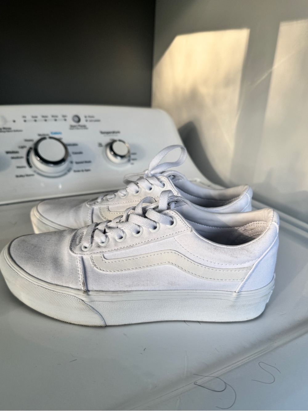 White platform vans